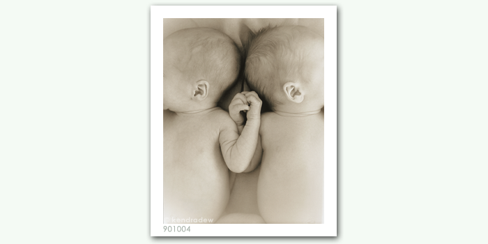 photograph of babies holding hands