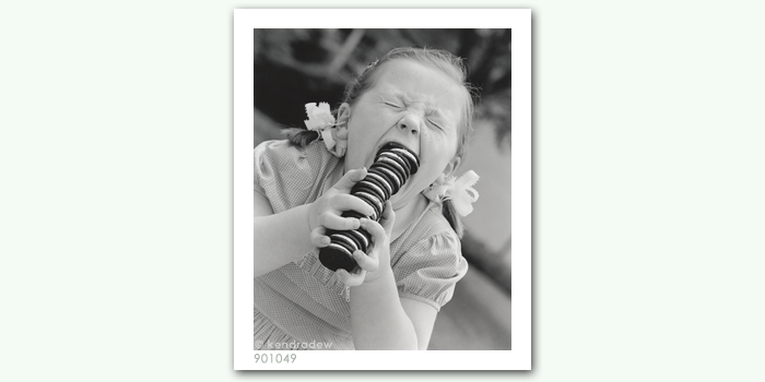 photograph of girl and cookies