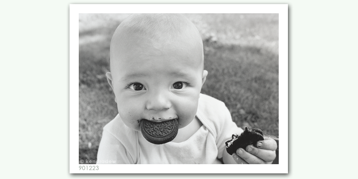 photograph of baby and cookies