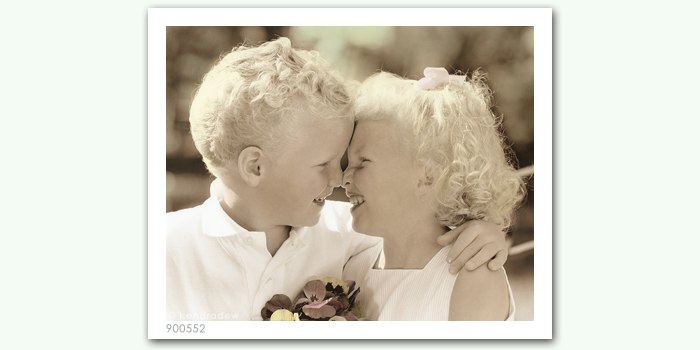 photograph of boy and girl