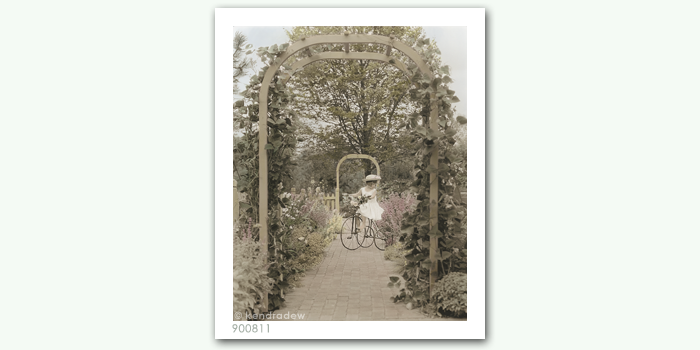 photograph of girl in garden