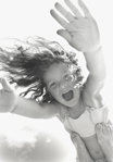 photograph of girl and sky