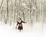 photograph of girl and snow