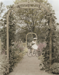 photograph of girl in garden